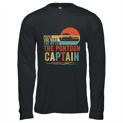 Funny Boat Boating Papa Man Myth Pontoon Captain Men Retro Shirt & Hoodie | teecentury