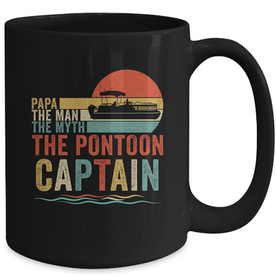 Funny Boat Boating Papa Man Myth Pontoon Captain Men Retro Mug | teecentury