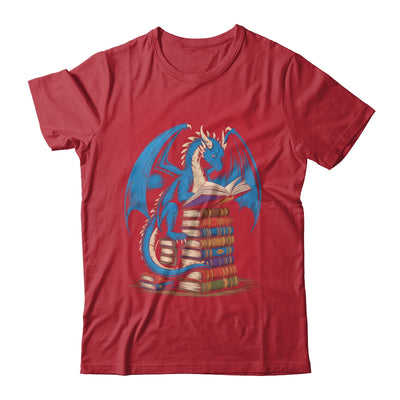Funny Book Lover Bookworm Reading Books Dragon Reading Book Shirt & Hoodie | teecentury