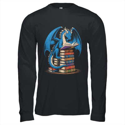 Funny Book Lover Bookworm Reading Books Dragon Reading Book Shirt & Hoodie | teecentury