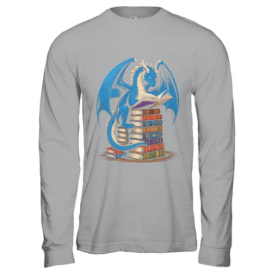 Funny Book Lover Bookworm Reading Books Dragon Reading Book Shirt & Hoodie | teecentury