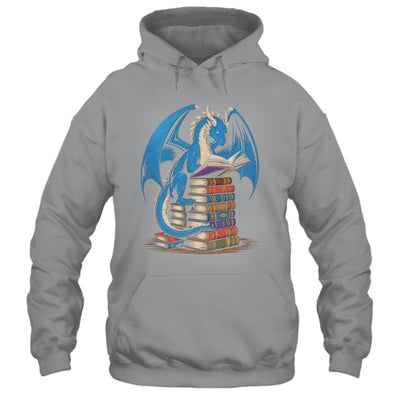 Funny Book Lover Bookworm Reading Books Dragon Reading Book Shirt & Hoodie | teecentury