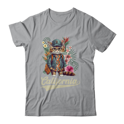Funny California Stylish Cat In Beach Clothes Shirt & Tank Top | teecentury