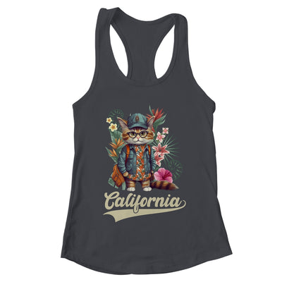 Funny California Stylish Cat In Beach Clothes Shirt & Tank Top | teecentury