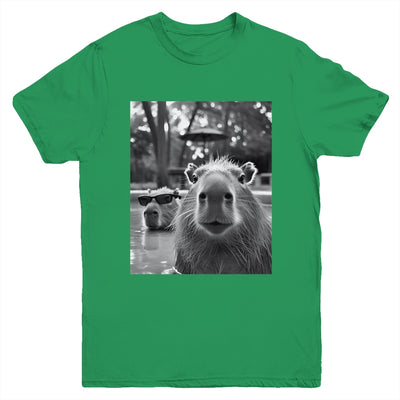 Funny Capybara Cool Capybara Selfie Caby Lover Kids Boy Girl Youth Shirt | teecentury