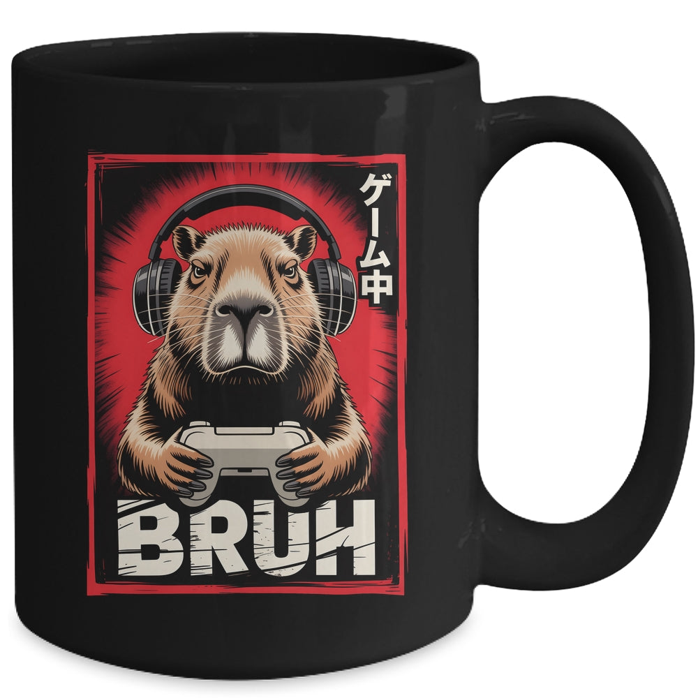 Funny Capybara Gamer Bruh Graphic Men Boys Teens Gaming Mug | teecentury
