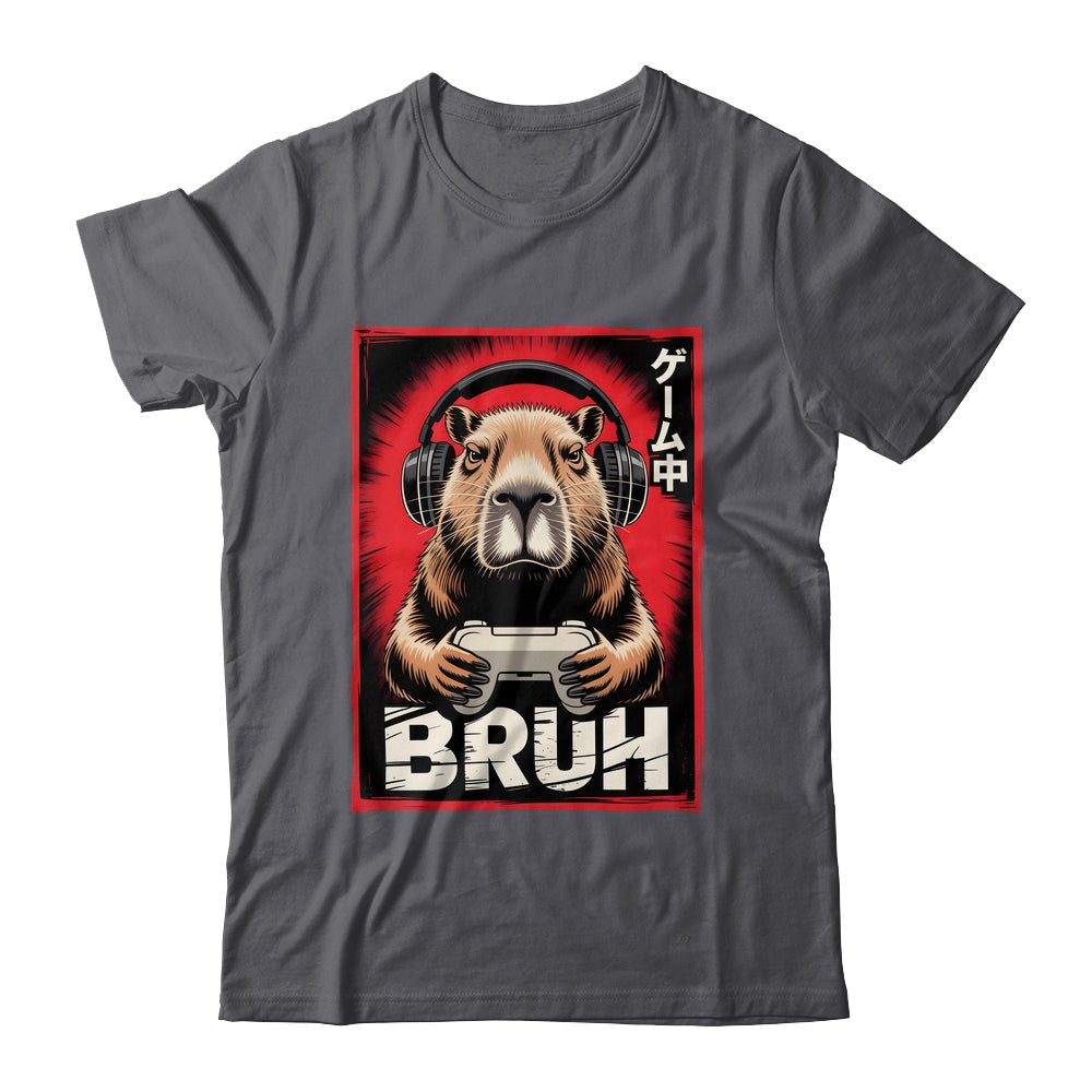 Funny Capybara Gamer Bruh Graphic Men Boys Teens Gaming Shirt & Hoodie | teecentury