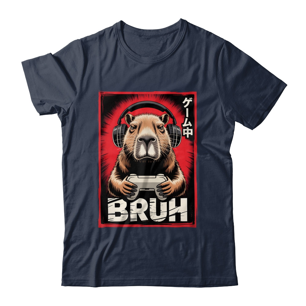 Funny Capybara Gamer Bruh Graphic Men Boys Teens Gaming Shirt & Hoodie | teecentury