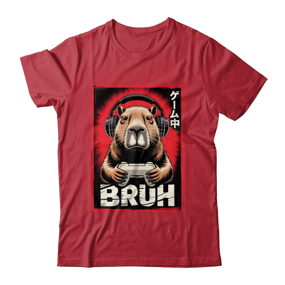 Funny Capybara Gamer Bruh Graphic Men Boys Teens Gaming Shirt & Hoodie | teecentury