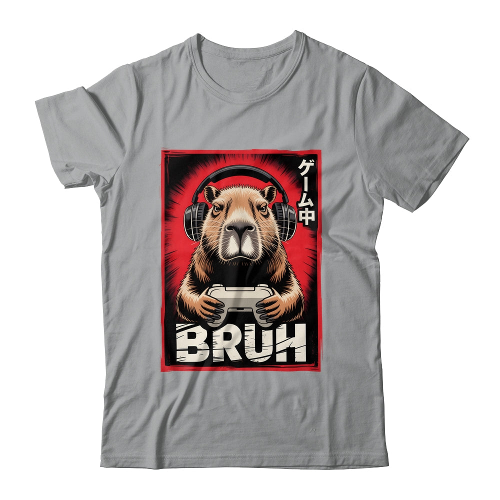 Funny Capybara Gamer Bruh Graphic Men Boys Teens Gaming Shirt & Hoodie | teecentury