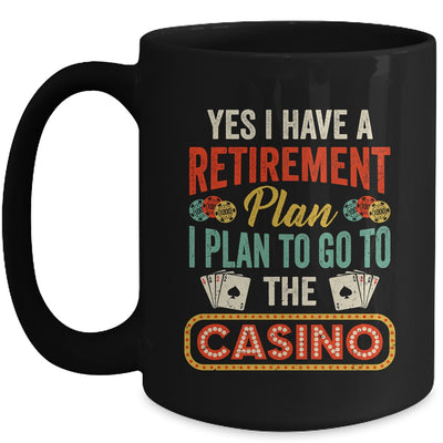 Funny Casino Poker For Men Vintage Retired Retirement Plan Mug | teecentury