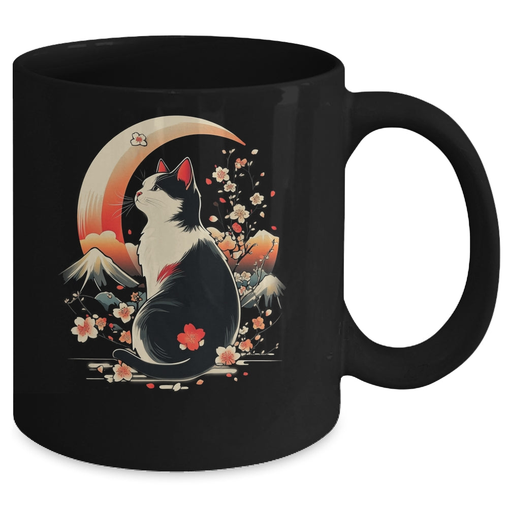 Funny Cat Anime Japanese Kawaii Retro Men Women Kids Graphic Mug | teecentury