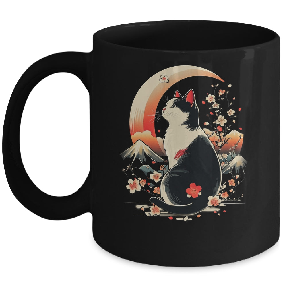 Funny Cat Anime Japanese Kawaii Retro Men Women Kids Graphic Mug | teecentury