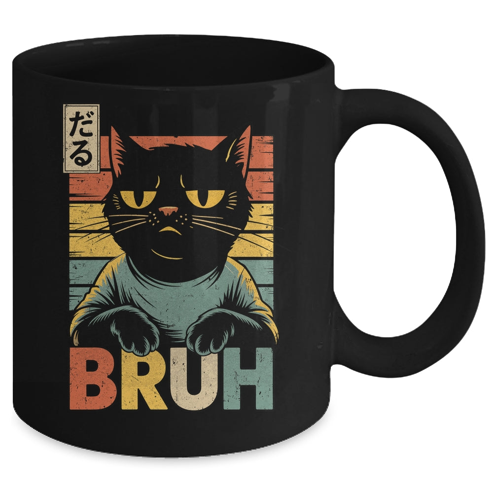 Funny Cat BRUH Teen Boys Girls Men Women Meme Japanese Anime Mug | teecentury