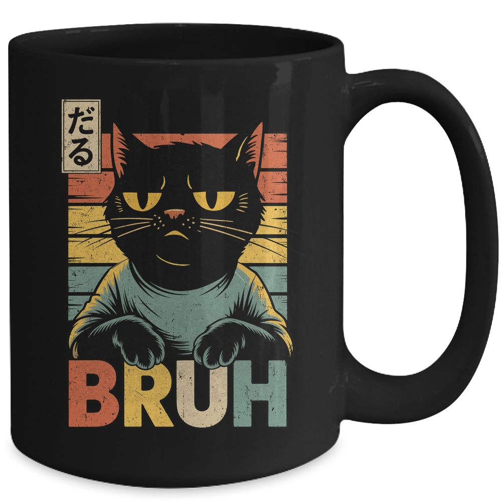 Funny Cat BRUH Teen Boys Girls Men Women Meme Japanese Anime Mug | teecentury