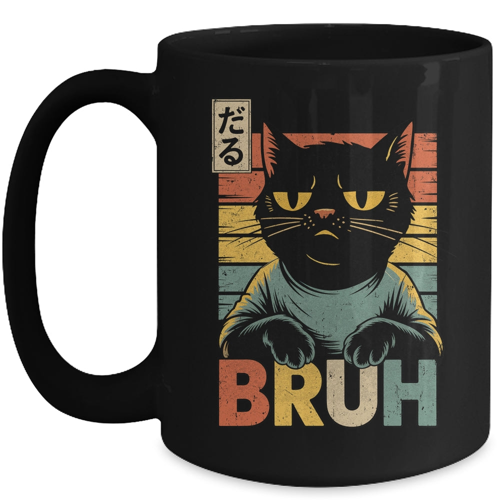 Funny Cat BRUH Teen Boys Girls Men Women Meme Japanese Anime Mug | teecentury