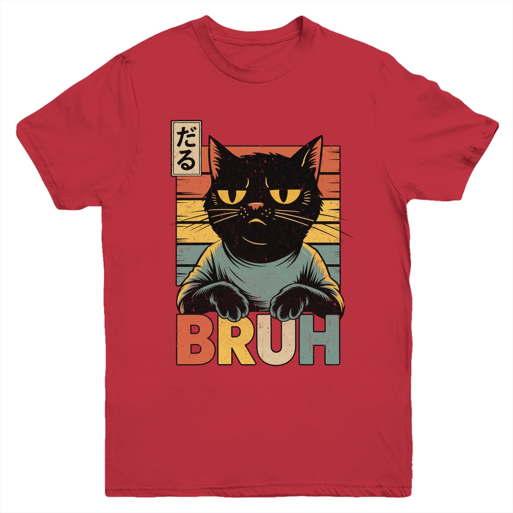 Funny Cat BRUH Teen Boys Girls Men Women Meme Japanese Anime Youth Shirt | teecentury