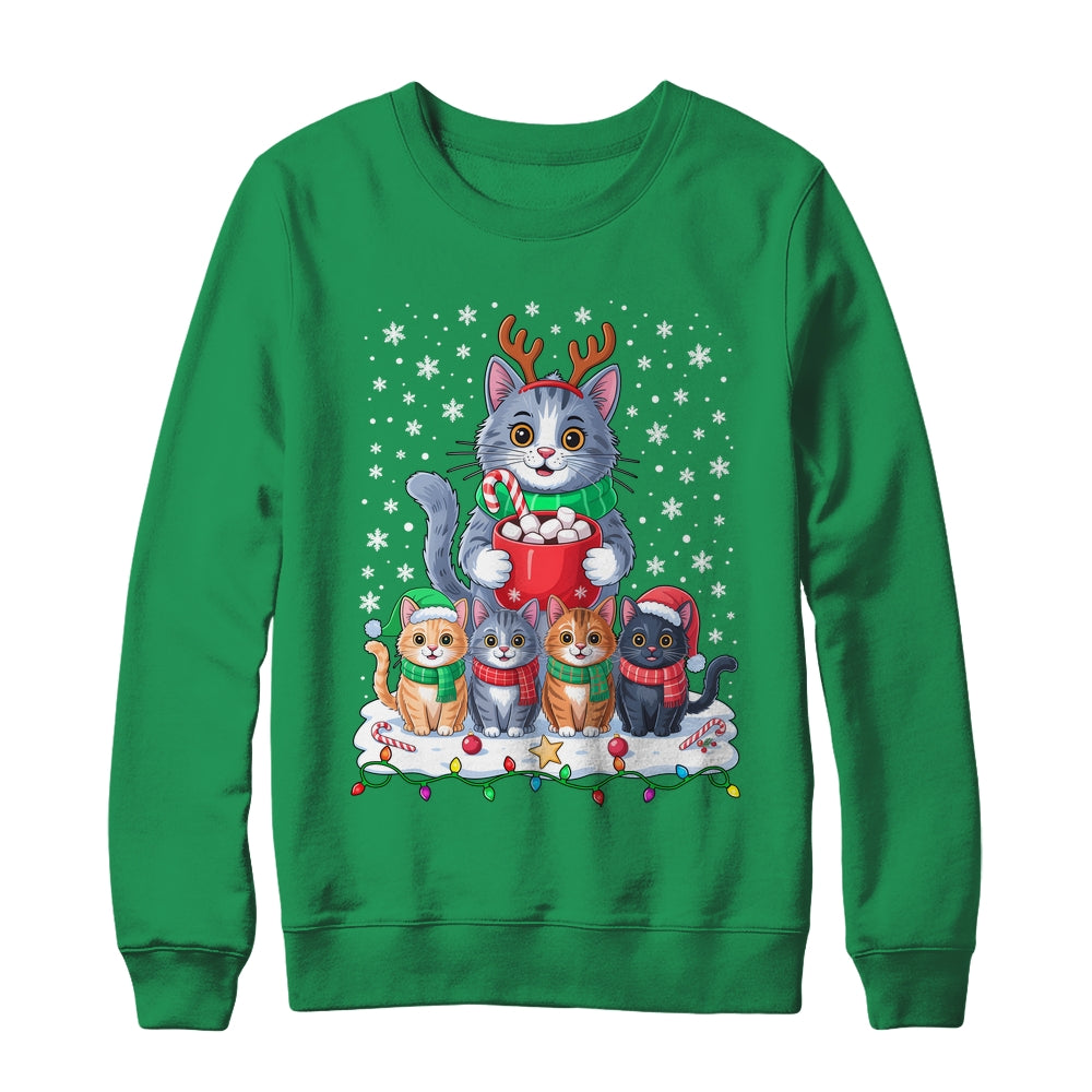 Funny Cat Christmas Holiday Santa Design Lover Men Women Shirt & Sweatshirt | teecentury