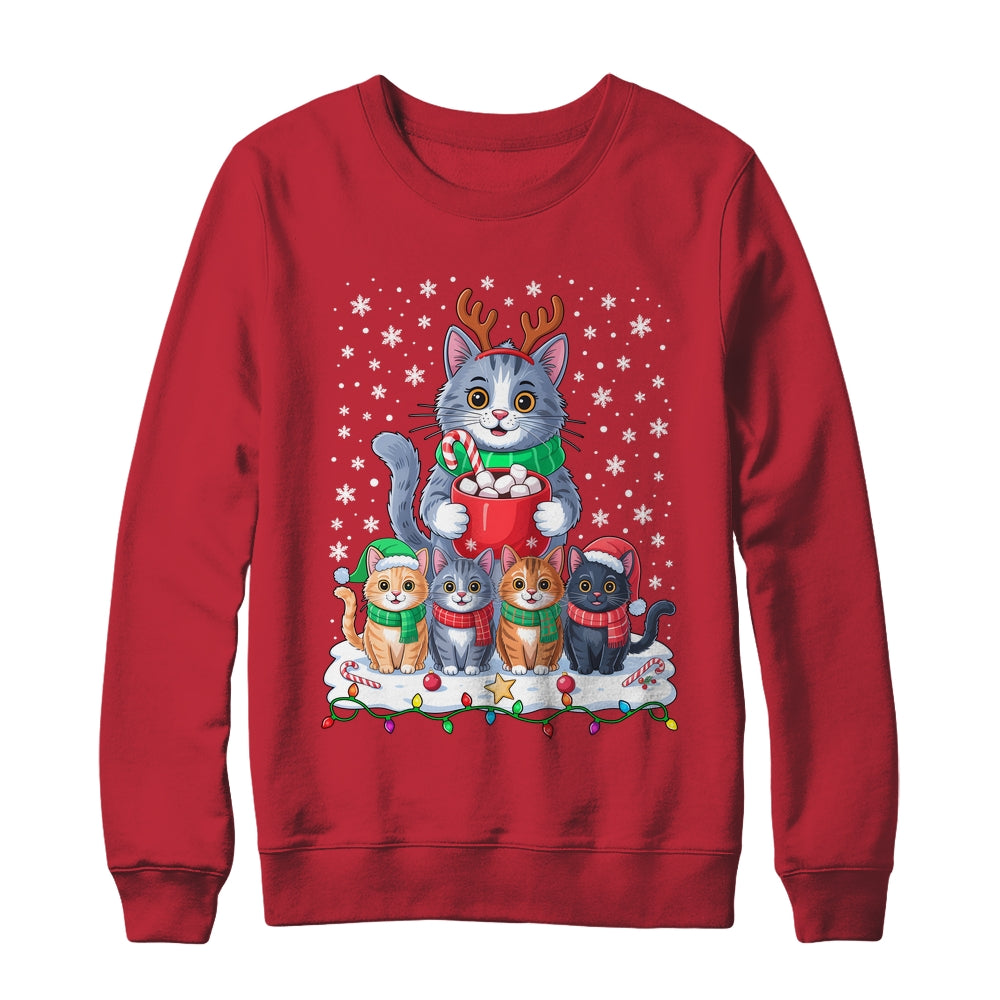 Funny Cat Christmas Holiday Santa Design Lover Men Women Shirt & Sweatshirt | teecentury