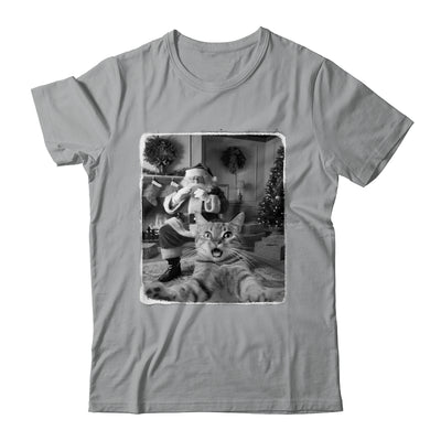 Funny Cat Selfie With Santa Christmas Cat Lover Men Women Shirt & Sweatshirt | teecentury