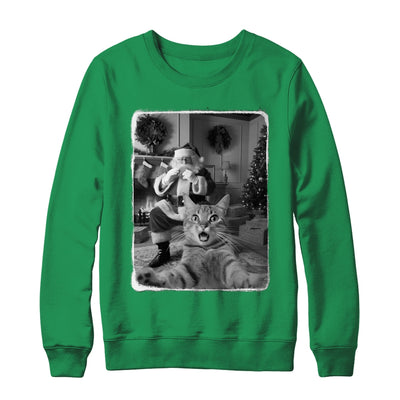 Funny Cat Selfie With Santa Christmas Cat Lover Men Women Shirt & Sweatshirt | teecentury