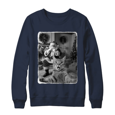 Funny Cat Selfie With Santa Christmas Cat Lover Men Women Shirt & Sweatshirt | teecentury