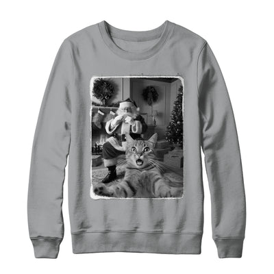 Funny Cat Selfie With Santa Christmas Cat Lover Men Women Shirt & Sweatshirt | teecentury