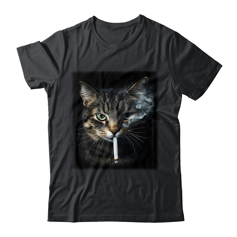 Funny Cat Smoking Cigarette Tabby Cat Meme Father's Day Men Shirt & Hoodie | teecentury