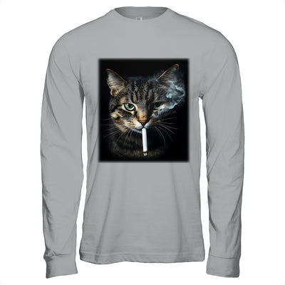 Funny Cat Smoking Cigarette Tabby Cat Meme Father's Day Men Shirt & Hoodie | teecentury