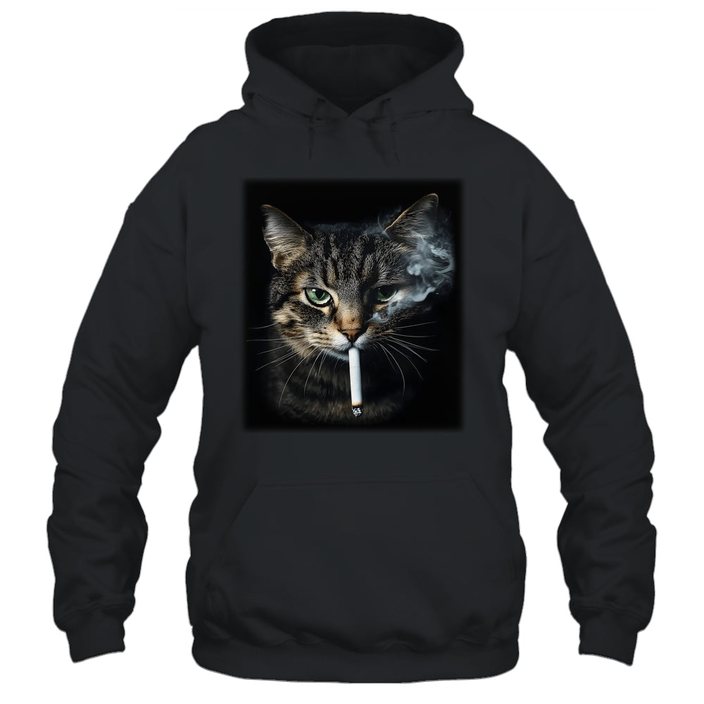 Funny Cat Smoking Cigarette Tabby Cat Meme Father's Day Men Shirt & Hoodie | teecentury