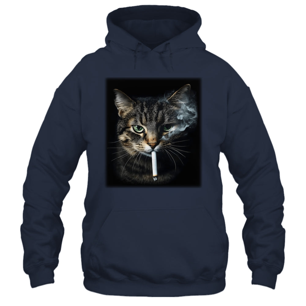 Funny Cat Smoking Cigarette Tabby Cat Meme Father's Day Men Shirt & Hoodie | teecentury