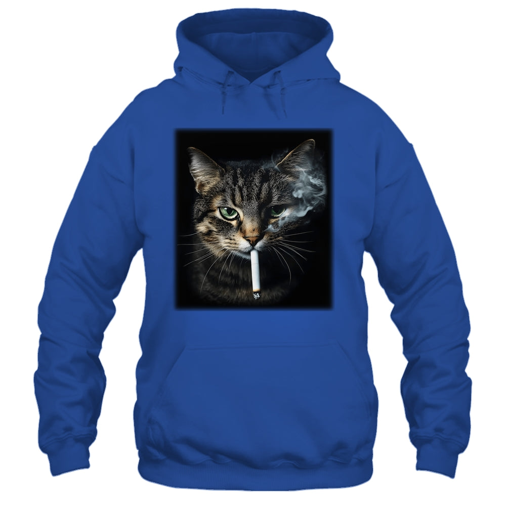 Funny Cat Smoking Cigarette Tabby Cat Meme Father's Day Men Shirt & Hoodie | teecentury