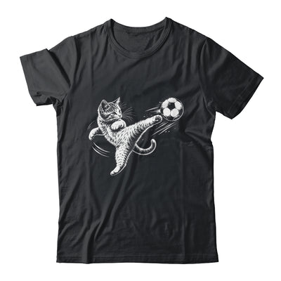 Funny Cat Soccer Ball Graphic Playing Football Cat Men Women Shirt & Hoodie | teecentury