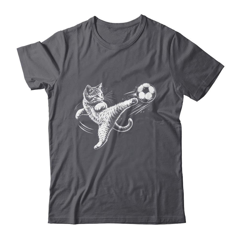 Funny Cat Soccer Ball Graphic Playing Football Cat Men Women Shirt & Hoodie | teecentury