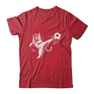 Funny Cat Soccer Ball Graphic Playing Football Cat Men Women Shirt & Hoodie | teecentury