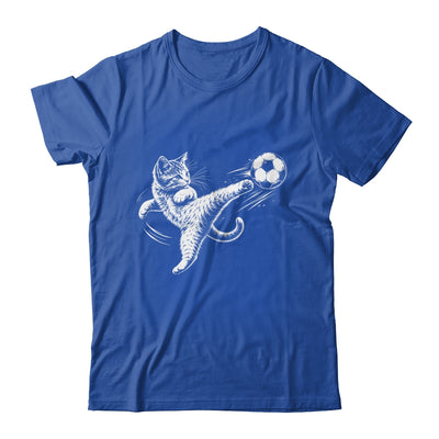 Funny Cat Soccer Ball Graphic Playing Football Cat Men Women Shirt & Hoodie | teecentury