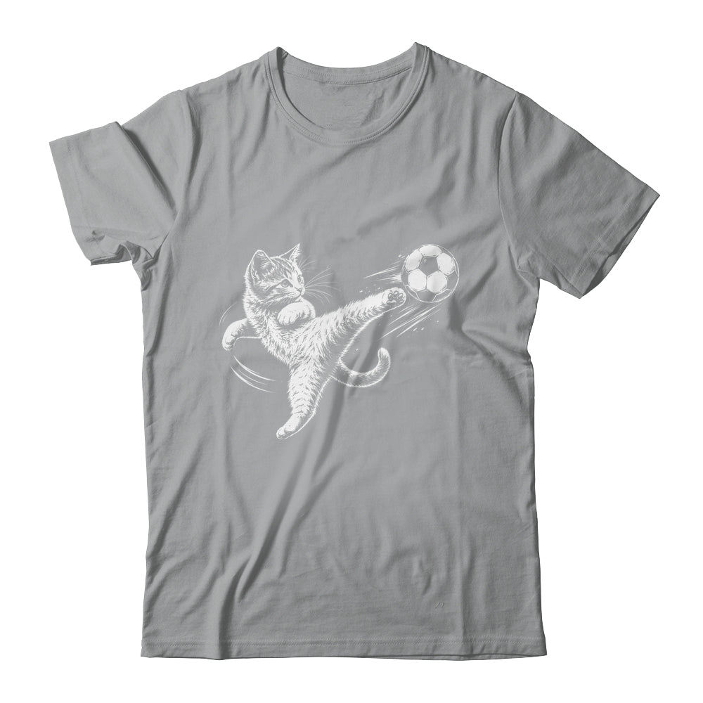 Funny Cat Soccer Ball Graphic Playing Football Cat Men Women Shirt & Hoodie | teecentury