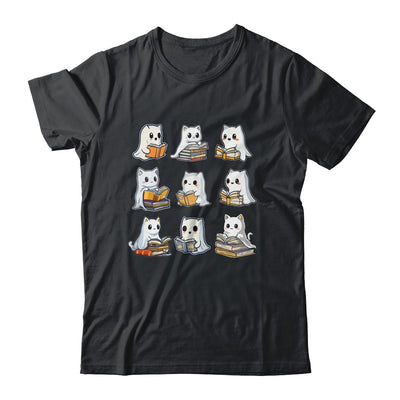 Funny Cats Reading Halloween Cute Cats Ghosts Reading Books Shirt & Sweatshirt | teecentury