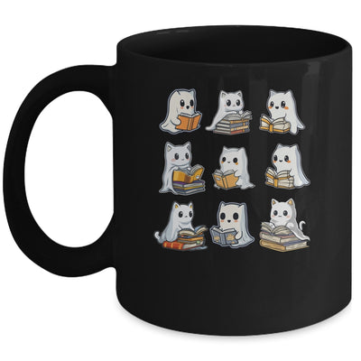 Funny Cats Reading Halloween Cute Cats Ghosts Reading Books Mug | teecentury