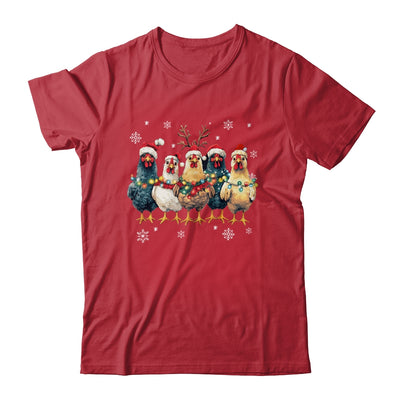 Funny Chicken Christmas Lights Farm Animal Cute Xmas Holiday Shirt & Sweatshirt | teecentury