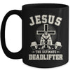 Funny Christian Gym Jesus The Ultimate Deadlifter Workout Mug | teecentury