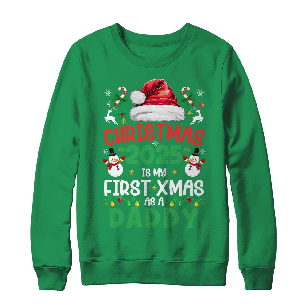 Funny Christmas 2025 Is My First Xmas As A Daddy Family Shirt & Sweatshirt | teecentury