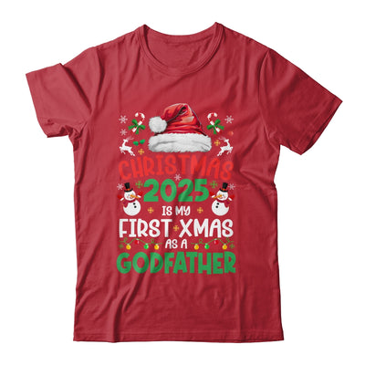 Funny Christmas 2025 Is My First Xmas As A Godfather Family Shirt & Sweatshirt | teecentury