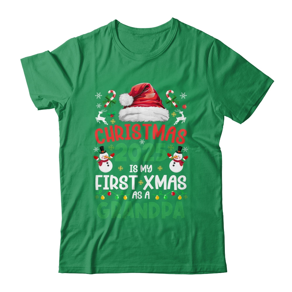Funny Christmas 2025 Is My First Xmas As A Grandpa Family Shirt & Sweatshirt | teecentury