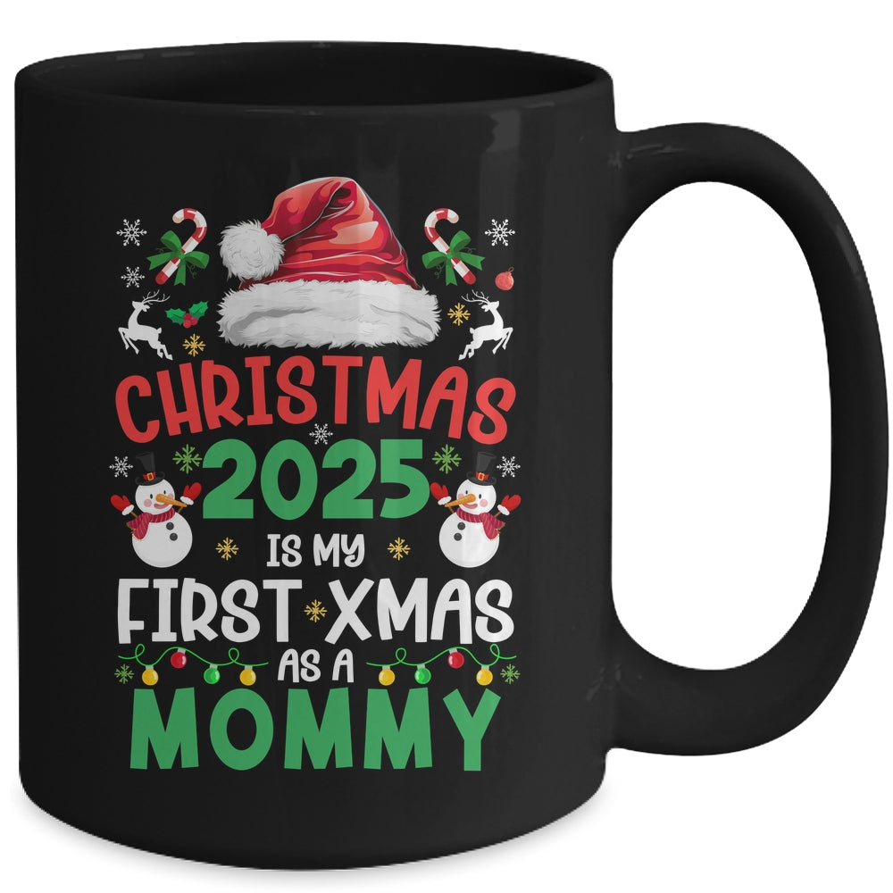 Funny Christmas 2025 Is My First Xmas As A Mommy Family Mug | teecentury
