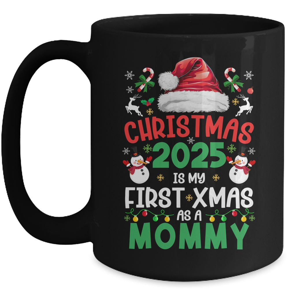 Funny Christmas 2025 Is My First Xmas As A Mommy Family Mug | teecentury