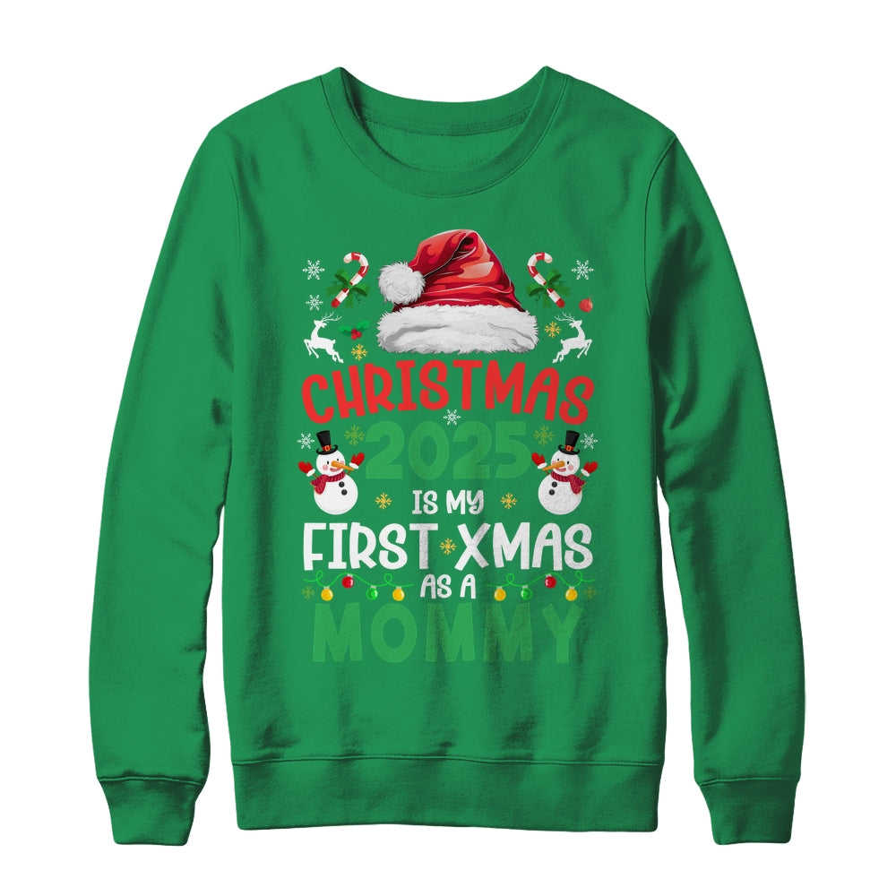 Funny Christmas 2025 Is My First Xmas As A Mommy Family Shirt & Sweatshirt | teecentury