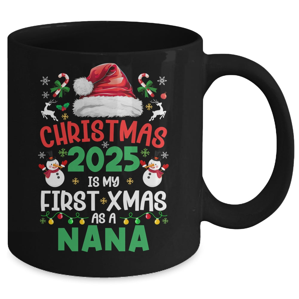 Funny Christmas 2025 Is My First Xmas As A Nana Family Mug | teecentury
