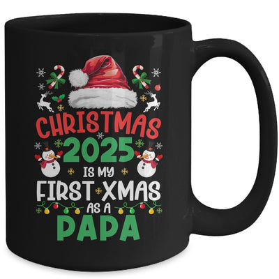 Funny Christmas 2025 Is My First Xmas As A Papa Family Mug | teecentury