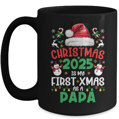 Funny Christmas 2025 Is My First Xmas As A Papa Family Mug | teecentury